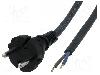 Jonex Cablu alimentare AC, 1.5m, 2 fire, culoare negru, cabluri, CEE 7/17 (C) mufa, JONEX - S8RR-2/07/1.5BK