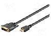 Goobay Cablu DVI - HDMI, DVI-D (18+1) mufa, HDMI mufa, 1m, negru, Goobay - 51579