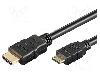 Goobay Cablu HDMI - HDMI, HDMI mini mufa, HDMI mufa, 1.5m, negru, Goobay - 31931