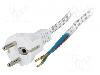 Goobay Cablu alimentare AC, 3m, 3 fire, culoare alb, cabluri, CEE 7/7 (E/F) mufa, Goobay - 50504