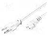Goobay Cablu alimentare AC, 2m, 3 fire, culoare alb, IEC C13 mama, SEV-1011 (J) mufa, Goobay - 94015