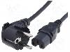 Lian Dung Cablu alimentare AC, 1.8m, 3 fire, culoare negru, CEE 7/7 (E/F) ştecar in unghi, IEC C15 mama, LIAN DUNG -
