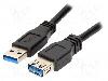 LogiLink Cablu USB A mufa, USB A soclu, USB 3.0, lungime 1m, negru, LOGILINK - CU0041