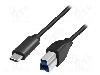 LogiLink Cablu USB B mufa, USB C mufa, USB 3.0, lungime 2m, negru, LOGILINK - CU0163
