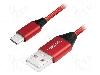 LogiLink Cablu USB A mufa, USB C mufa, USB 2.0, lungime 0.3m, roşu, LOGILINK - CU0147