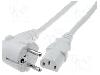 Lian Dung Cablu alimentare AC, 1.8m, 3 fire, culoare alb, CEE 7/7 (E/F) ştecar in unghi, IEC C13 mama, LIAN DUNG -