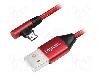 LogiLink Cablu USB A mufa, USB B micro mufa (in unghi), USB 2.0, lungime 0.3m, roşu, LOGILINK - CU0149