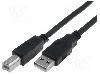 VCOM Cablu USB A mufa, USB B mufa, USB 2.0, lungime 5m, negru, VCOM - CU201-B-050-PB