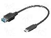 Goobay Cablu USB A soclu, USB C mufa, OTG, USB 3.0, lungime 0.2m, negru, Goobay - 67894