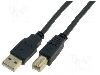VCOM Cablu USB A mufa, USB B mufa, USB 2.0, lungime 3m, negru, VCOM - CU201G-B-030-PB