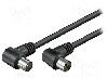 Goobay Cablu adaptor coaxial 9, 5mm mufa in unghi, coaxiale 9, 5mm soclu in unghi, 2.5m, 75, Goobay - 11526
