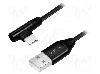 LogiLink Cablu USB A mufa, USB C mufa in unghi, USB 2.0, lungime 1m, negru, LOGILINK - CU0138