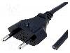 Lian Dung Cablu alimentare AC, 1.8m, 2 fire, culoare negru, cabluri, CEE 7/16 (C) mufa, LIAN DUNG - - componenteonline - 23,45 RON