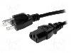 Lian Dung Cablu alimentare AC, 1.5m, 3 fire, culoare negru, IEC C13 mama, NEMA 5-15 (B) mufa, LIAN DUNG -