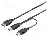 Goobay Cablu USB A mufa x2, USB A soclu, USB 3.0, lungime 0.3m, negru, Goobay - 95749