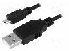 LogiLink Cablu USB A mufa, USB B micro mufa, Versiune, lungime 0.6m, negru, LOGILINK - CU0057