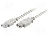 Goobay Cablu USB A mufa, USB A soclu, USB 2.0, lungime 3m, gri, Goobay - 50961