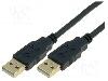 VCOM Cablu din ambele parţi, USB A mufa, USB 2.0, lungime 1.8m, negru, VCOM - CU203G-B-018-PB
