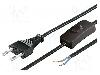 Goobay Cablu alimentare AC, 1.5m, 2 fire, culoare negru, cabluri, CEE 7/16 (C) mufa, Goobay - 51350