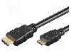 Goobay Cablu HDMI - HDMI, HDMI mini mufa, HDMI mufa, 2m, negru, Goobay - 31932