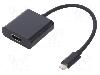 Qoltec Cablu HDMI soclu, USB C mufa, USB 3.1, lungime 0.23m, Culoare izolaţie, QOLTEC - 50375