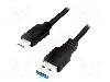 LogiLink Cablu USB A mufa, USB C mufa, USB 3.0, lungime 2m, negru, LOGILINK - CU0170