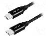 LogiLink Cablu din ambele parţi, USB C mufa, USB 2.0, lungime 0.3m, negru, LOGILINK - CU0153