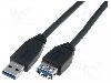 ASSMANN Cablu USB A mufa, USB A soclu, USB 3.0, lungime 1.8m, negru, ASSMANN - AK-300203-018-S