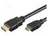 Goobay Cablu HDMI - HDMI, HDMI mini mufa, HDMI mufa, 3m, negru, Goobay - 31933