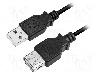 LogiLink Cablu USB A mufa, USB A soclu, USB 2.0, lungime 5m, negru, LOGILINK - CU0012B