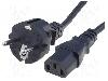 Schurter Cablu alimentare AC, 2.5m, 3 fire, culoare negru, CEE 7/7 (E/F) mufa, IEC C13 mama, SCHURTER - 6003.0215
