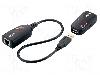 LogiLink Cablu RJ45 soclu x2, USB A mufa, USB A soclu, USB 1.1, USB 2.0, lungime Lungime cablu, negru, LOGILINK - UA0207
