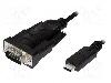 LogiLink Cablu D-Sub 9pin mufa, USB C mufa, USB 1.1, USB 2.0, lungime 1.2m, negru, LOGILINK - AU0051