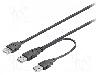 Goobay Cablu USB A mufa x2, USB A soclu, High Speed, USB 2.0, lungime 0.3m, negru, Goobay - 93353
