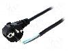 Lian Dung Cablu alimentare AC, 3m, 3 fire, culoare negru, cabluri, CEE 7/7 (E/F) ştecar in unghi, LIAN DUNG - - componenteonline - 53,92 RON