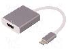 Qoltec Cablu HDMI soclu, USB C mufa, USB 3.1, lungime 182mm, Culoare izolaţie, QOLTEC - 50427