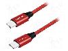 LogiLink Cablu din ambele parţi, USB C mufa, USB 2.0, lungime 0.3m, roşu, LOGILINK - CU0155