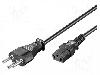 Goobay Cablu alimentare AC, 2m, 3 fire, culoare negru, IEC C13 mama, SEV-1011 (J) mufa, Goobay - 93617