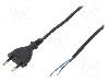 Plast-Rol Cablu alimentare AC, 1.5m, 2 fire, culoare negru, cabluri, CEE 7/16 (C) mufa, PLASTROL - W-97136