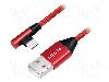 LogiLink Cablu USB A mufa, USB C mufa in unghi, USB 2.0, lungime 1m, roşu, LOGILINK - CU0146