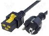 Schurter Cablu alimentare AC, 2m, 3 fire, culoare negru, CEE 7/7 (E/F) mufa, IEC C19 mama, SCHURTER - 6051.2043