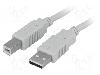 BQ CABLE Cablu USB A mufa, USB B mufa, USB 2.0, lungime 5m, gri deschis, BQ CABLE - BQC-USB2AB/5