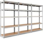 Plus Mobilier Raft triplu Premium 2000x2700x400 mm (HxLxl), otel galvanizat cu 5 polite MDF, 2625 kg, montaj fara surub, PLUS (5 ani garantie) gri 5 Raft metalic 175 kg Otel Uz casnic 2000x2700x400 (61004182) Dulap arhivare