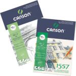 CANSON 1557 fehér rajzpapírtömb, enyhén szemcsézett (rövid old. ragasztott) 120g, A4 50 ív