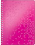 Leitz WOW spirálfüzet, A4, vonalas, rózsaszín