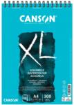 CANSON XL Aquarelle, savmentes, naturfehér akvarellpapírtömb A4, 30lap, 300g (rövid oldalán spirálozott, mikroperforált)