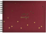 Exacompta fotóalbum (32x22cm, 50old, fekete lap, spirál, fekvő) piros, Life