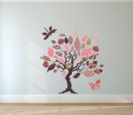 4 Decor Sticker Copac cu frunze imprimate Decoratiune camera copii