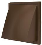 ERA Grila ventilatie Ø100mm patrata cu clapeta antiretur, exterior 150x150, ASA plastic Brown (1515K10FVbrown)