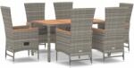 vidaXL 7 részes szürke polyrattan párnával 3157550